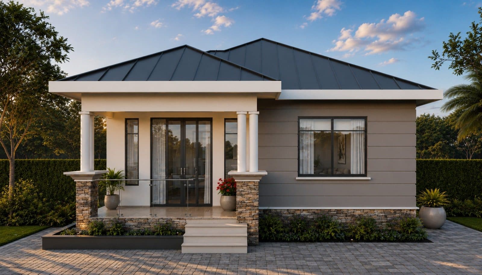 Modern residential villa designed and engineered by Bernpal General Services